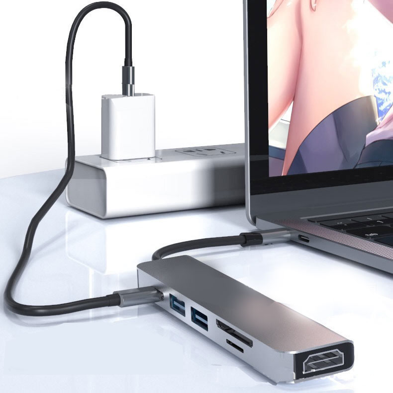 Hub Chuyển Đổi USB TypeC 6 Trong 1 SeaSy BYL-2010, Cổng Chuyển Đổi TypeC to HDMI, 1 Cổng HDMI 4k, 2 Cổng USB, 1 Cổng Sạc PD, 2 Khe Thẻ Nhớ SD/TF, Kết Nối Hầu Hết Thiết Bị, Dùng Cho Macbook/Ipad/Surface/Laptop/Điện Thoại/Nintendo Switch – Hàng Chính Hãng