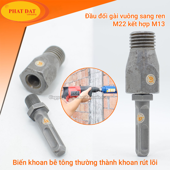Đầu Chuyển Mũi Khoan Rút Lõi Lắp Máy Khoan Cầm Tay