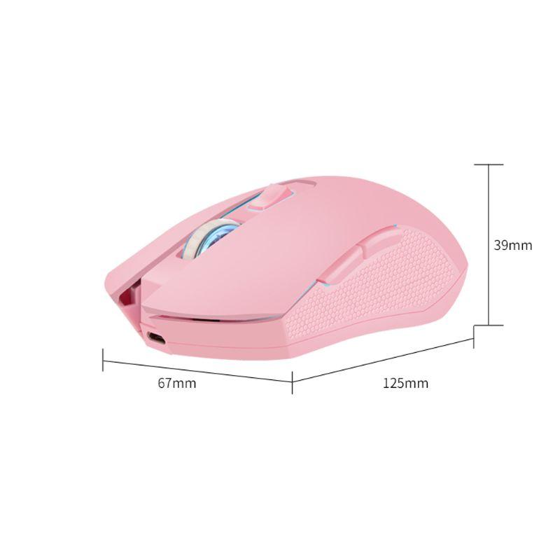 Hồng Im Lặng Quang Game Chuột 1600DPI 2.4G Chuột USB Không Dây Cho Máy Tính Laptop 667C