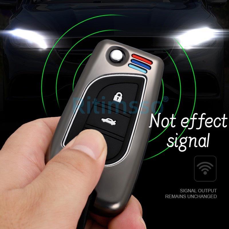 Ốp khóa kim loại Toyota Fortuner, Innova, Altis, Hilux Mẫu Chìa Cơ bảo vệ khóa bằng hợp kim cao cấp