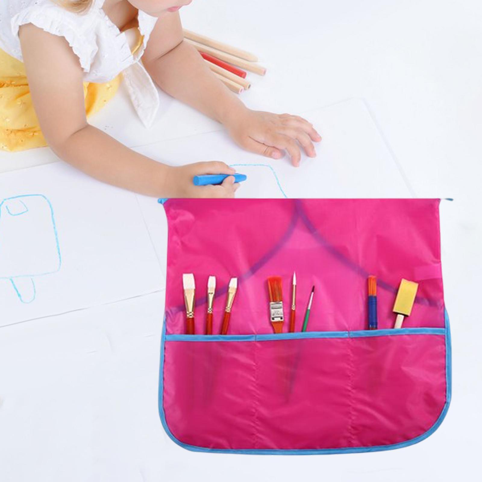 Washable Children Baking Eating Smock with 3 Pocket for Baby Toddler Infant