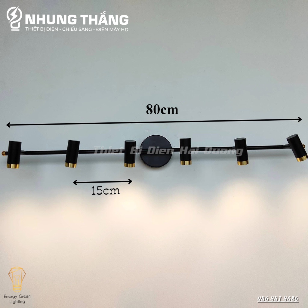 Đèn soi tranh 6028-6 LED Trang Trí Hiện Đại - Ánh Sáng Vàng - Điều Chỉnh Được Góc Chiếu