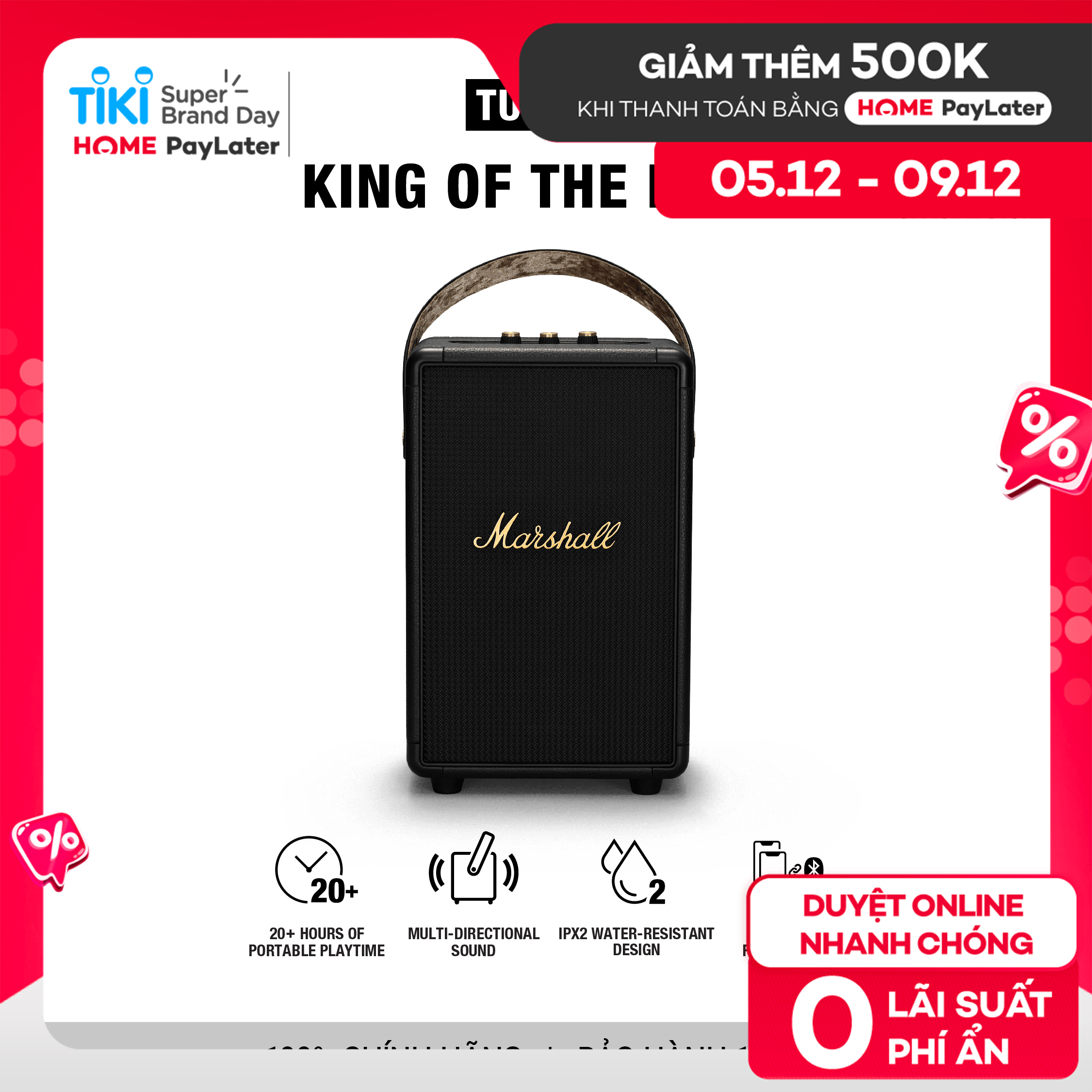 Loa Marshall Tufton Portable + 20 hours battery life - Hàng chính hãng