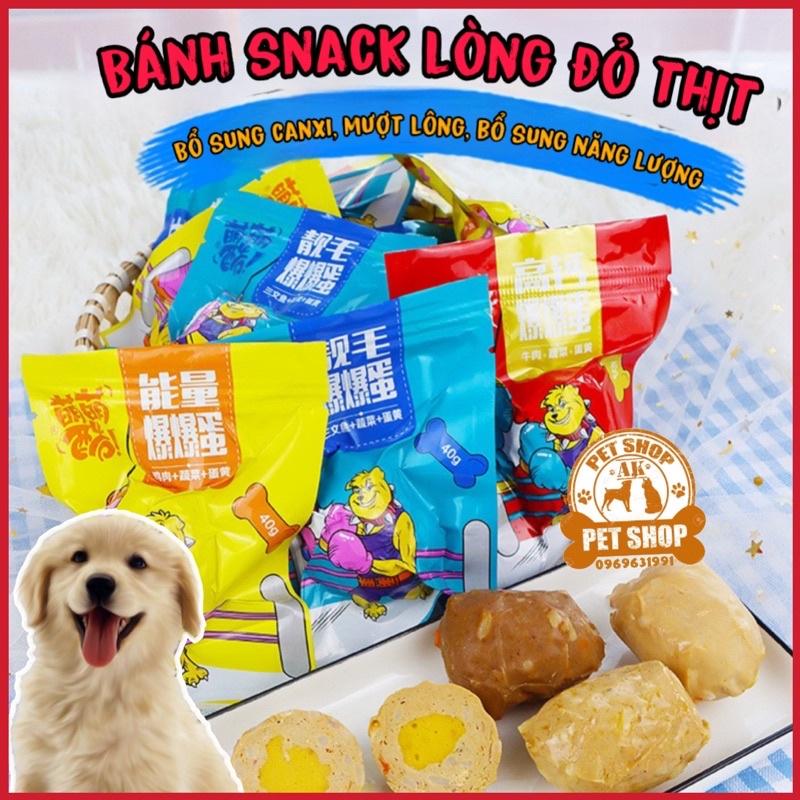 Snack ăn liền cho Chó Mèo thịt viên Gà Rau củ Lòng Đỏ Trứng, gói tiện dụng cho 1 bữa ăn