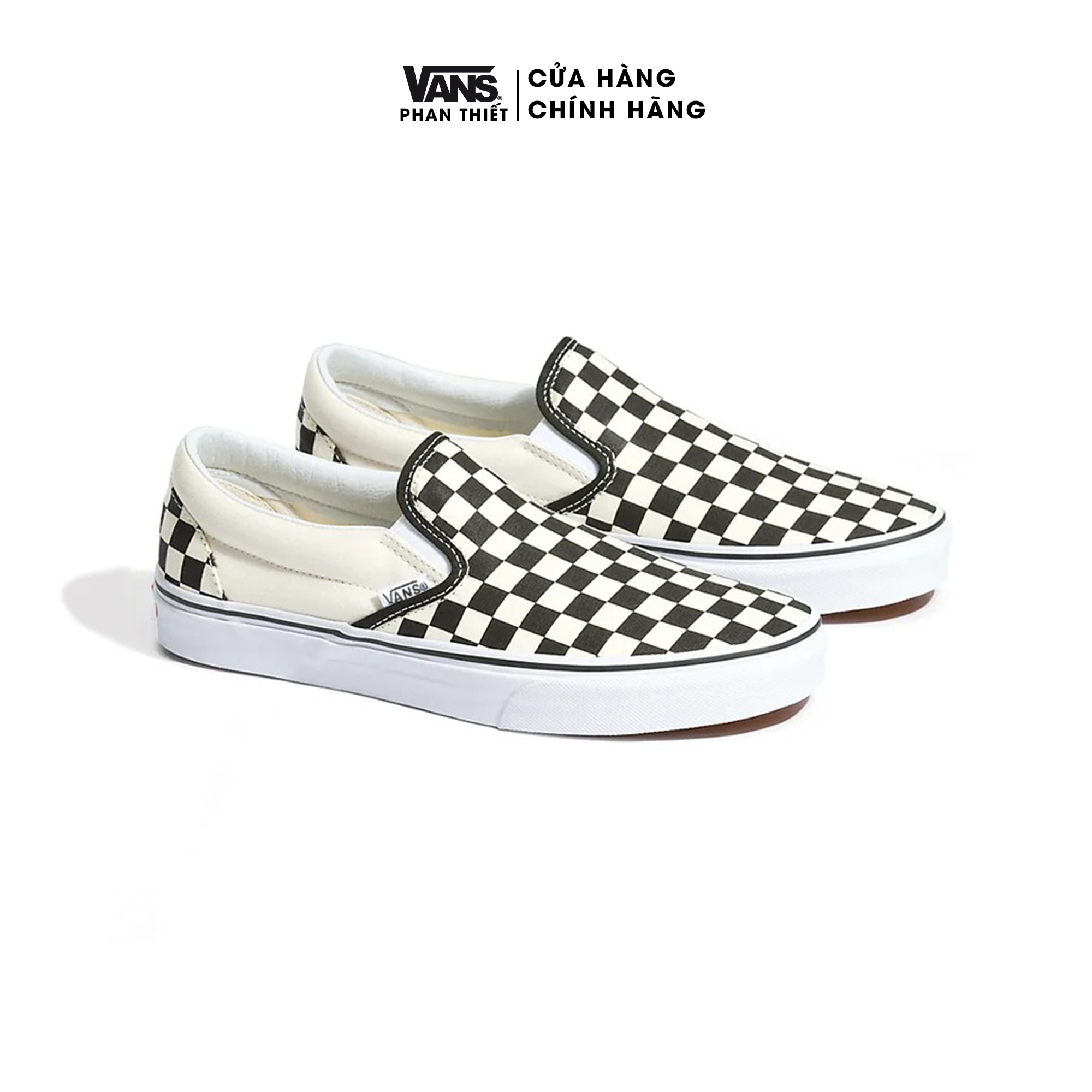 Giày sneaker Vans chính hãng - chất vải canvas - mềm nhẹ - họa tiết caro - Classic Slip-On Checkerboard - VN000EYEBWW