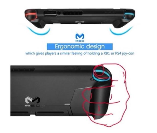 Ốp grip bảo vệ máy Nintendo Switch hãng Meo, đựng được 4 thẻ game.