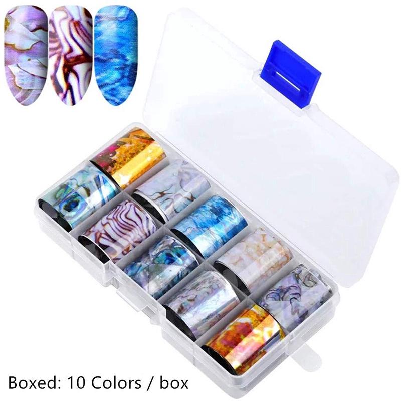 Set 10 tấm giấy foil hologram dán móng nghệ thuật