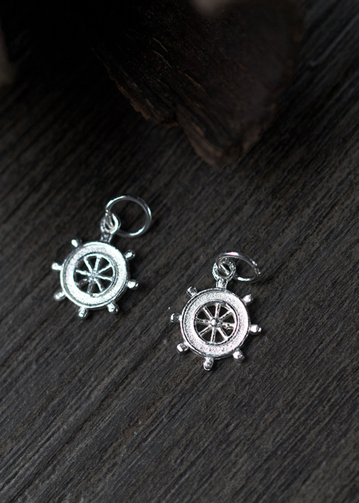 Combo 3 cái charm bạc hình bánh lái mặt treo 2 - Ngọc Quý Gemstones