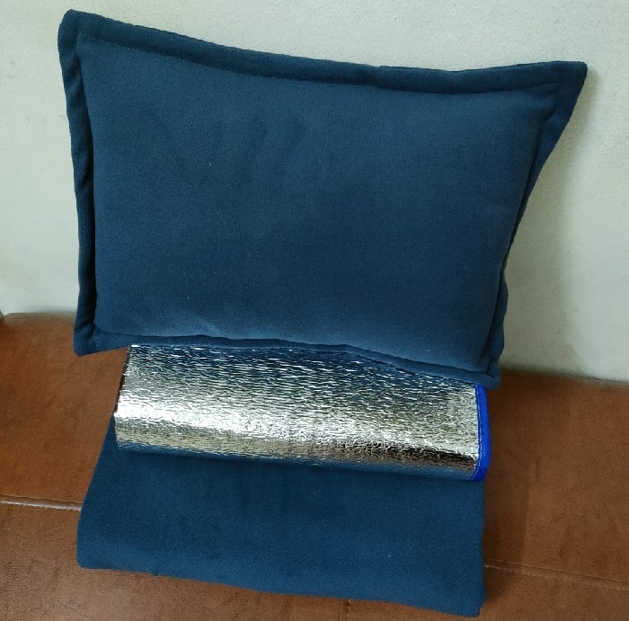 Set chăn gối chiếu nỉ màu tím than