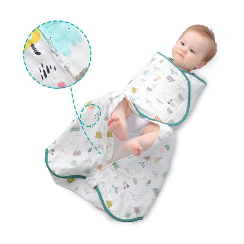 Trẻ Sơ Sinh Đầm Sleepsack Mềm Mại Thoáng Khí Cotton Trẻ Sơ Sinh Túi Ngủ Có Thể Điều Chỉnh Bé Bọc Vải Chăn