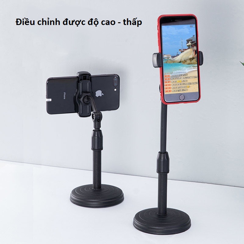 Giá Đỡ Điện Thoại Để Bàn Cho bé học Online, Kiêm Kẹp Điện Thoại Livestream Xem Video Xoay 360 Độ L8