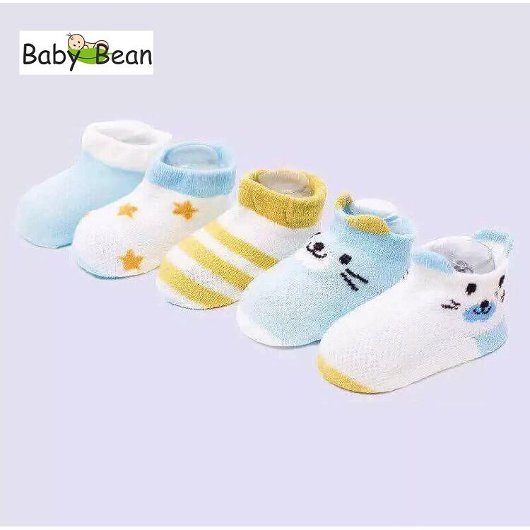 Set 5 Đôi Tất Thun Cotton cho bé từ 0 -2 tuổi BabyBean (Màu Ngẫu Nhiên)