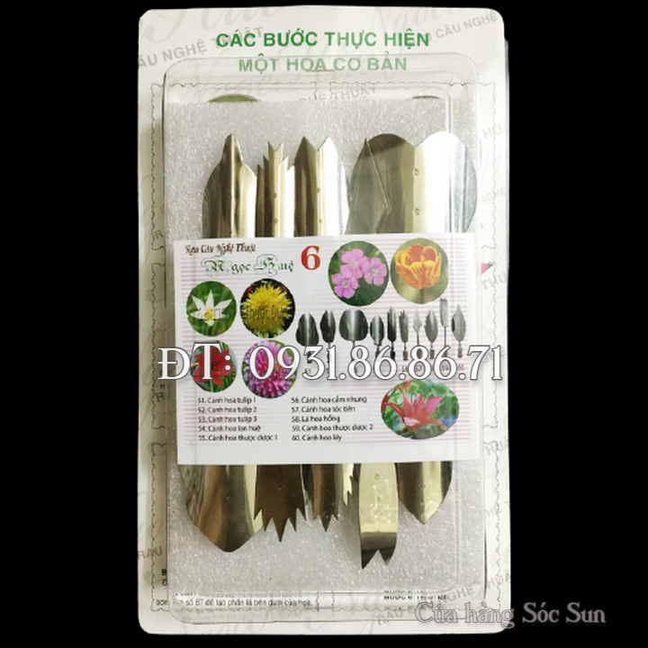 Bộ 10 dụng cụ làm rau câu 3D – Bộ số 6 - Tặng kèm kim nhụy – Mã số 1210