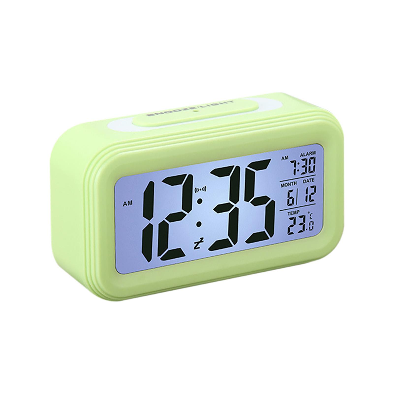 Đồng hồ báo thức kỹ thuật số đa chức năng với đèn ngủ Đèn LED để bàn-Màu xanh lá