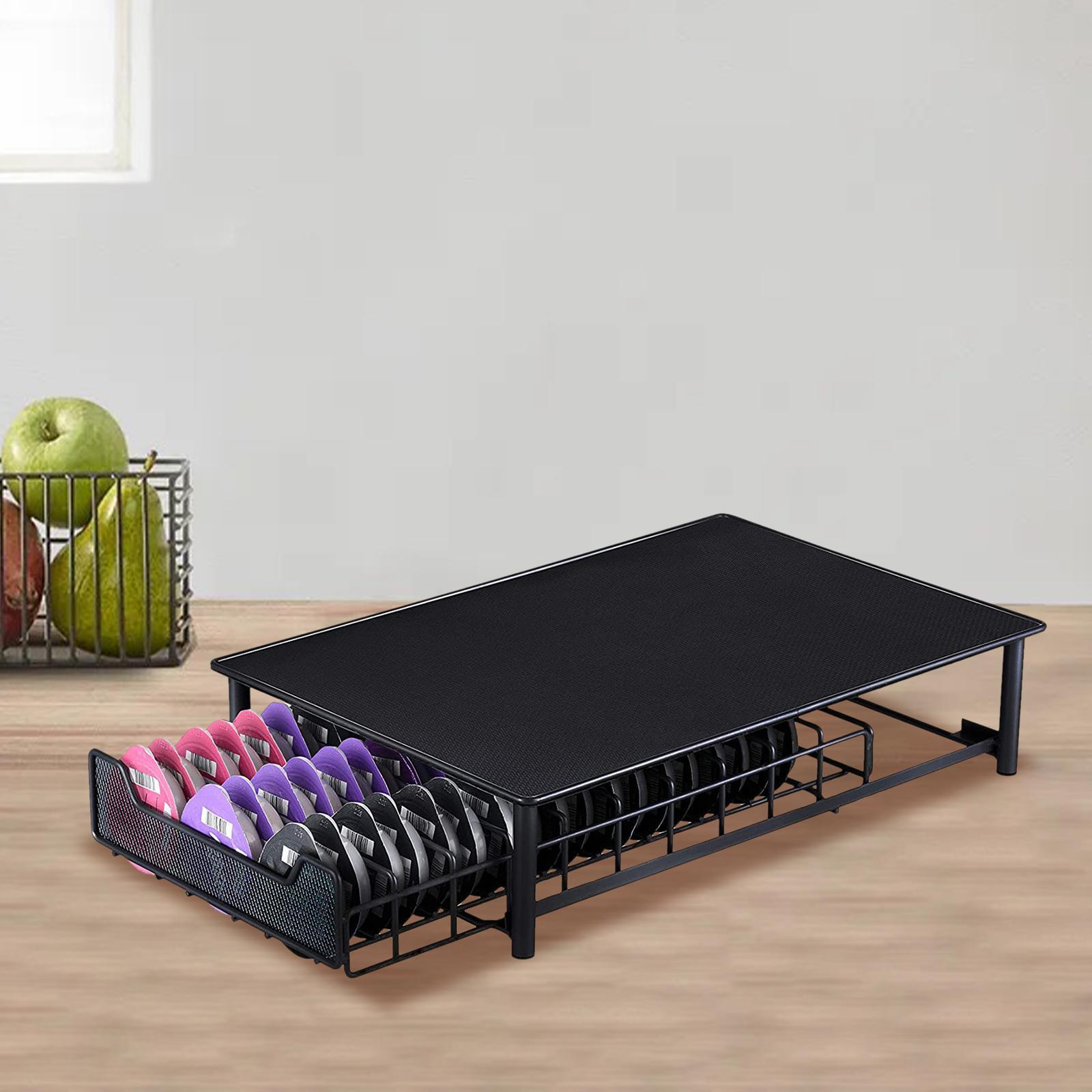 Iron Coffee Drawer Coffee Shelves Capsules Holder, for Office Cafe Home Bar Kitchen