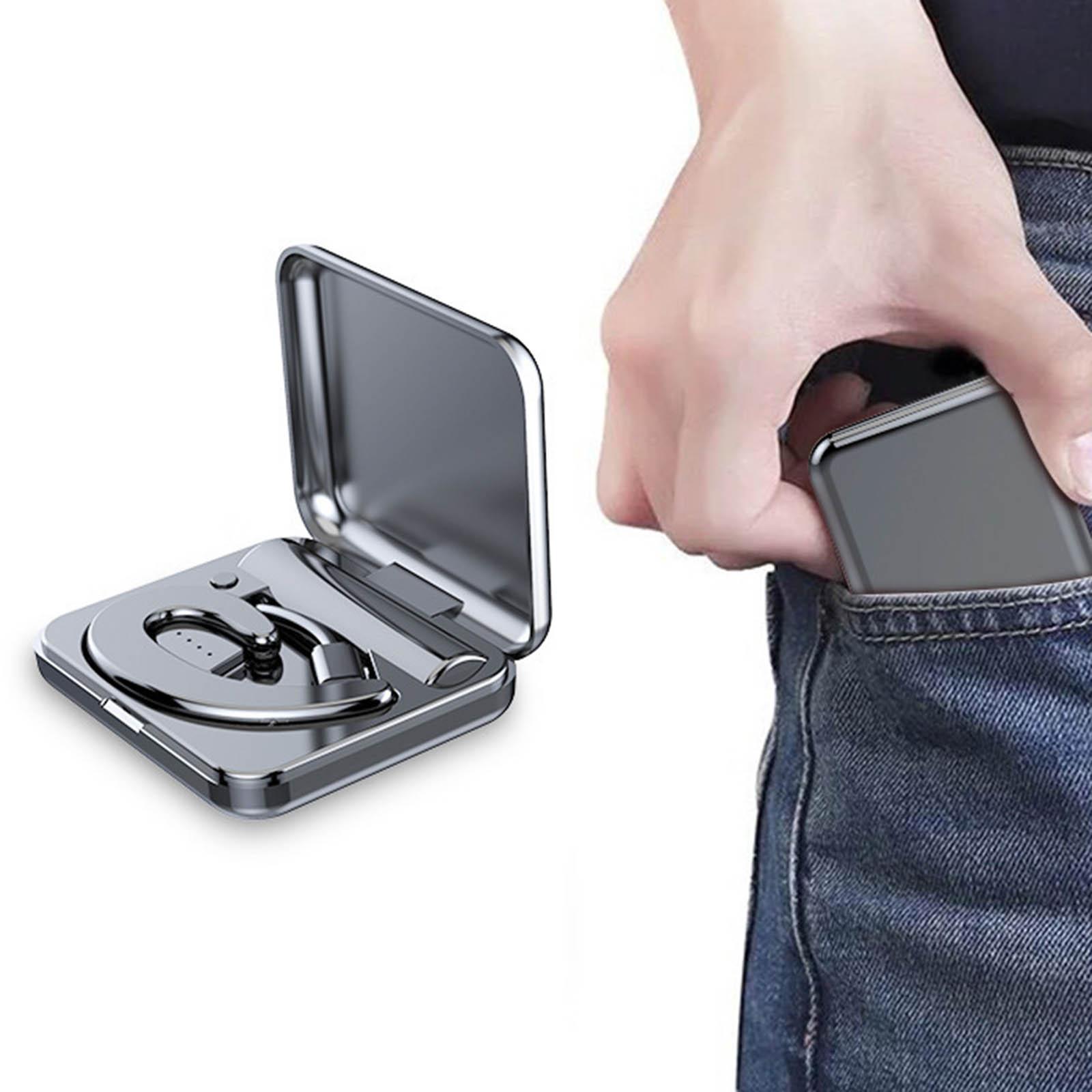 Bluetooth Headset Business Earphone Sport Universal Earbud Black