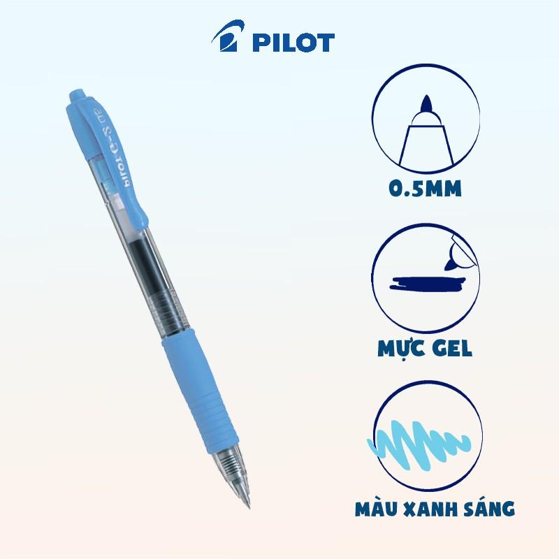 Bút gel Pilot G-2 mực đỏ, xanh, đen, tím BL-G2-5-R