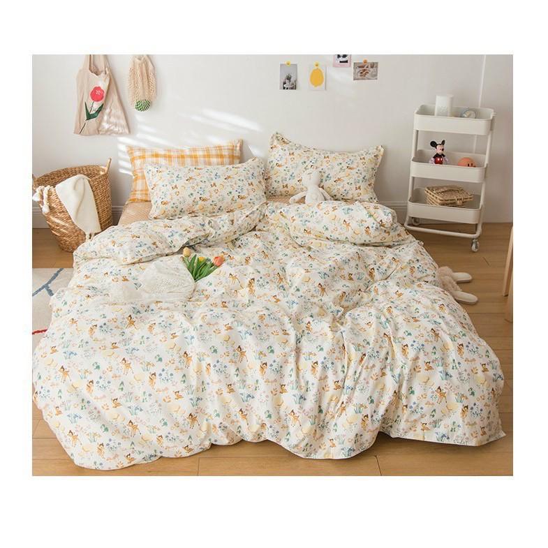 Bộ chăn ga gối Hàn Quốc hươu nâu nhỏ bo chun đủ kích thước