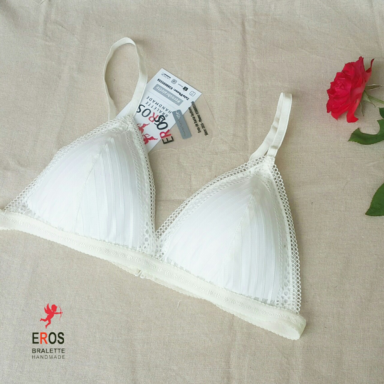 Áo lót bralette kiểu passic đơn giản ren bảng thun chân ngực to của nhà eros