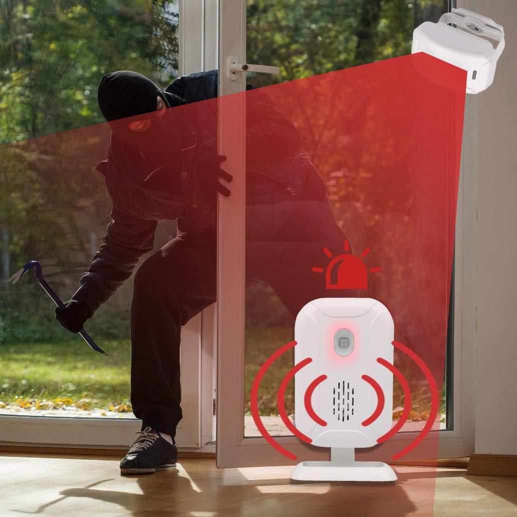 Báo thức phát hiện chuyển động, chuông cửa không dây cho cửa/khách truy cập và doanh nghiệp/hộp thư, bộ hệ thống báo động với 1 cảm biến và 1 máy thu