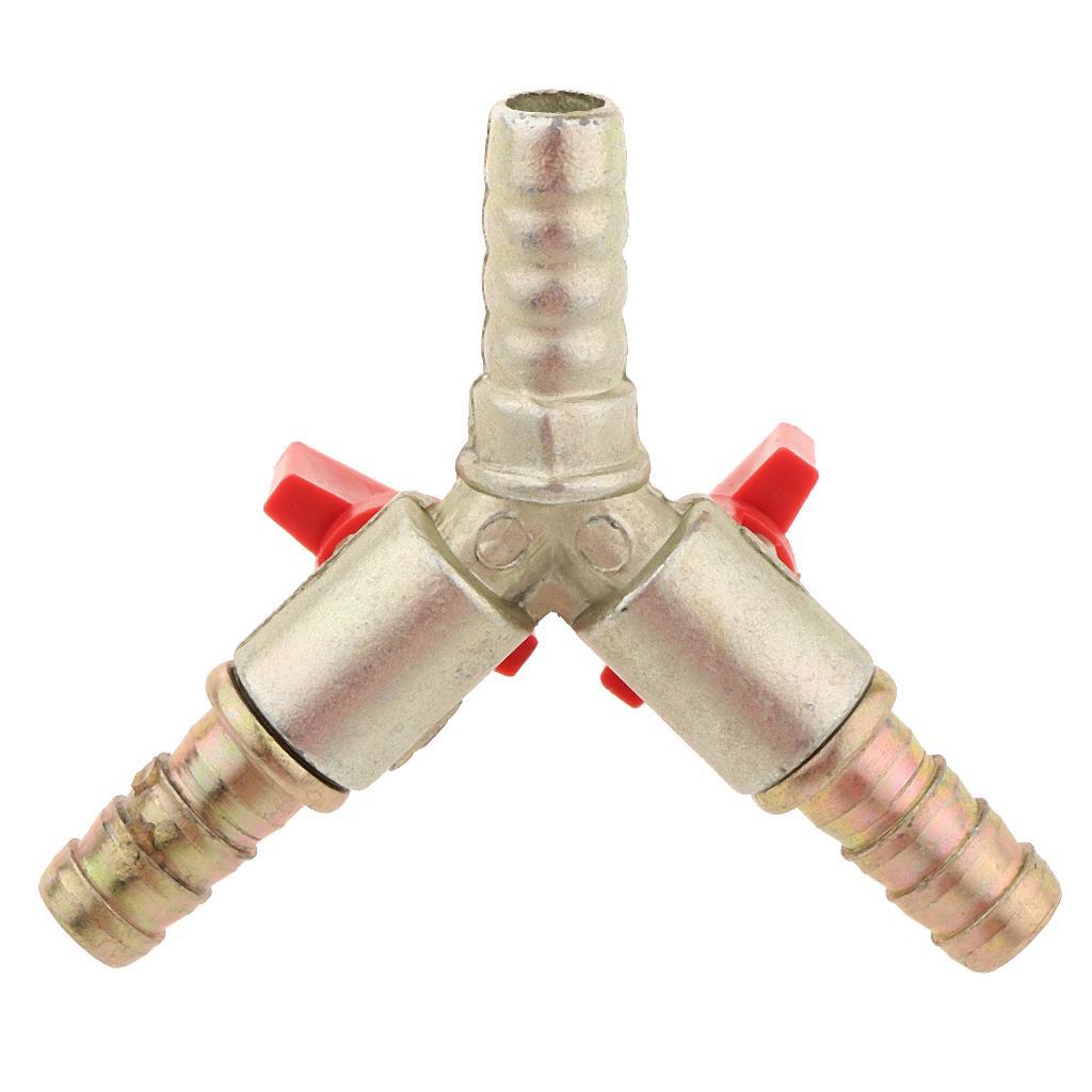 3-6pack Brass 3 Way Y Shaped Gas Fuel Oil Hose Switch Shut Off Ball Valve