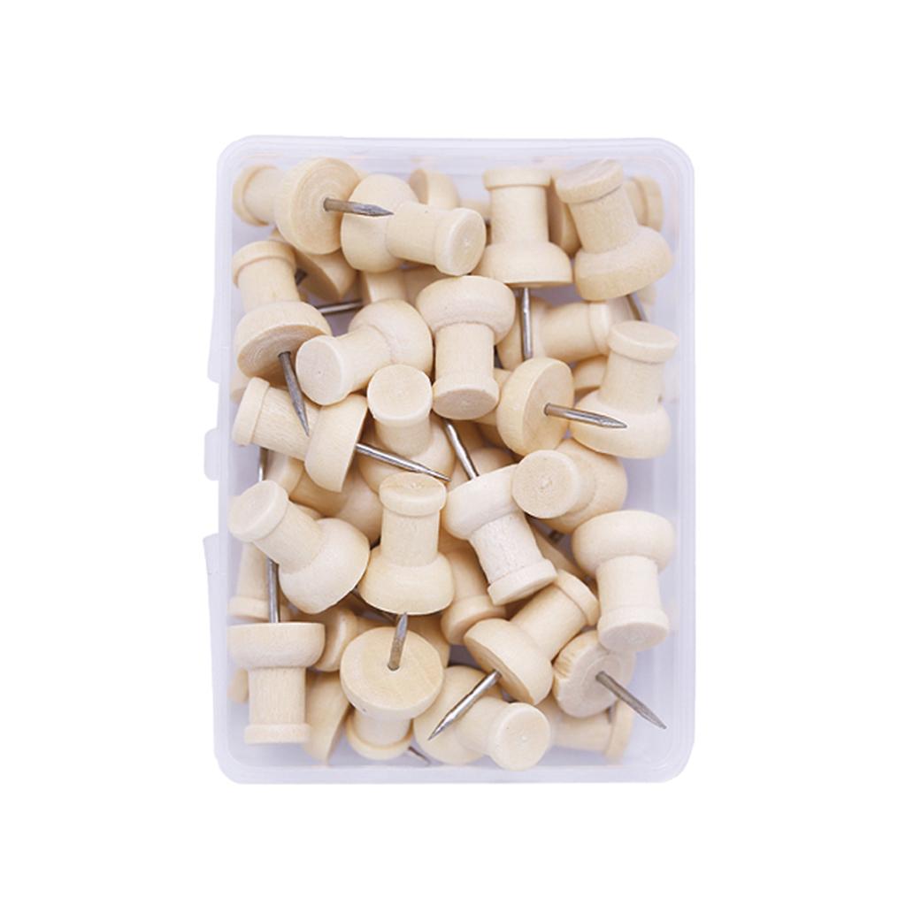 Gỗ Tự Nhiên Đầu Đẩy Chân Trang Trí Ngón Cái Tacks Sử Dụng trên Nút Chai Ban, Bản Đồ