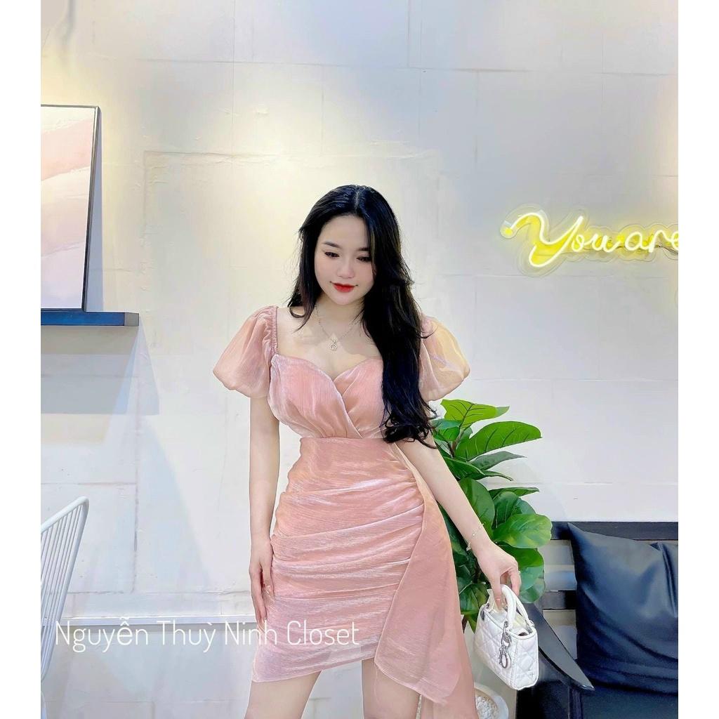FREESHIP Đầm váy nữ ôm body dự tiệc tôn dáng 3 màu sang chảnh phối tơ kiếng KIM GIA DS