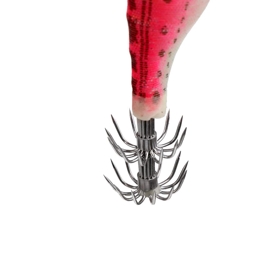 Fishing Artificial Wood Shrimp Squid Jigs Squid Hook Minnow Trout Lure Pink