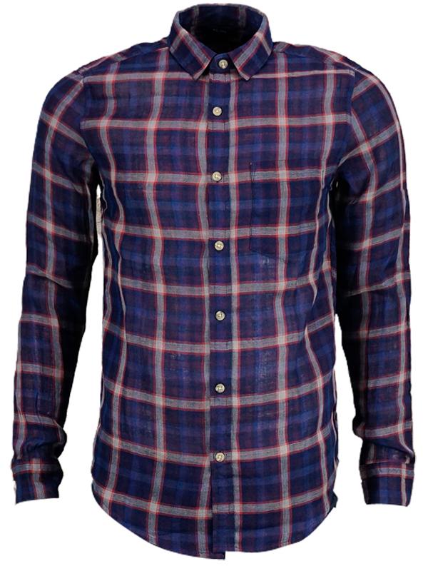Áo Sơ Mi Tay Dài LINEN PLAID LONG SLEEVE SHIRT - SIZE 95