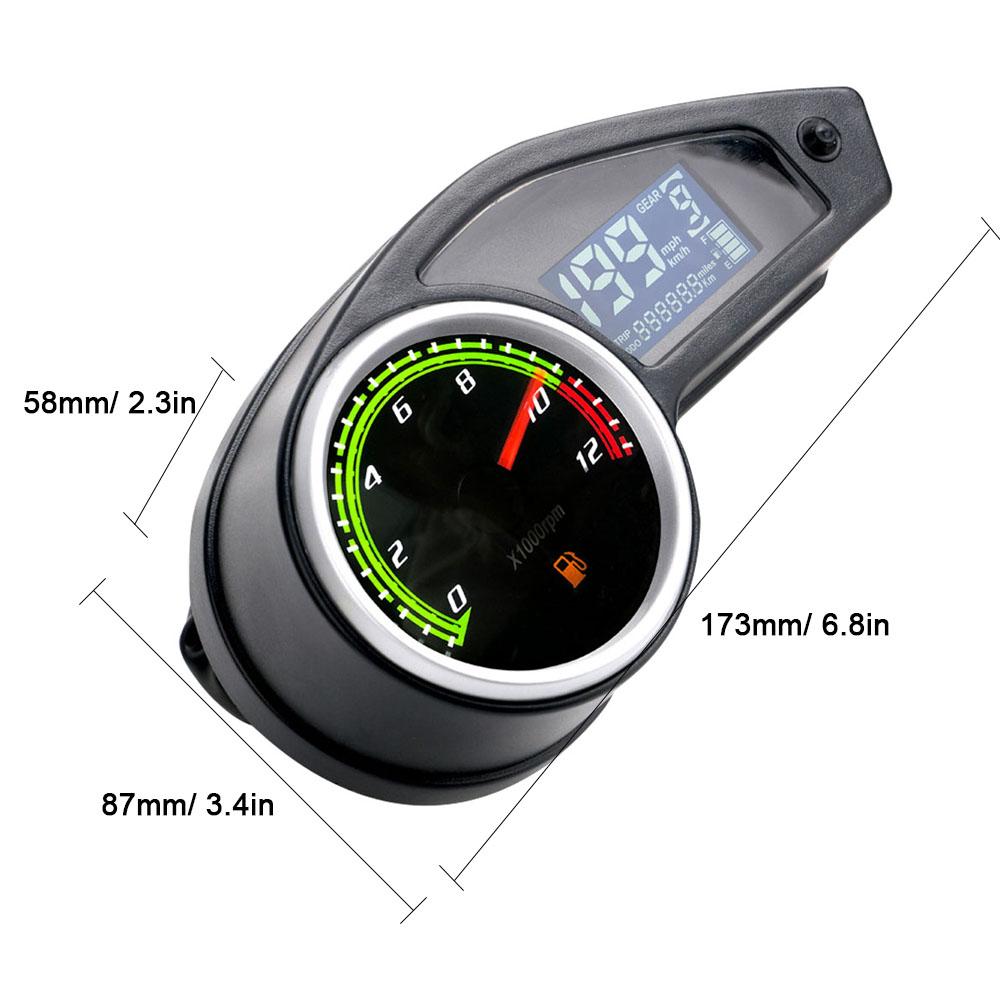 Đồng hồ đo tốc độ xe máy hiển thị mức xăng tích hợp màn hình LCD kỹ thuật số có cảm biến
