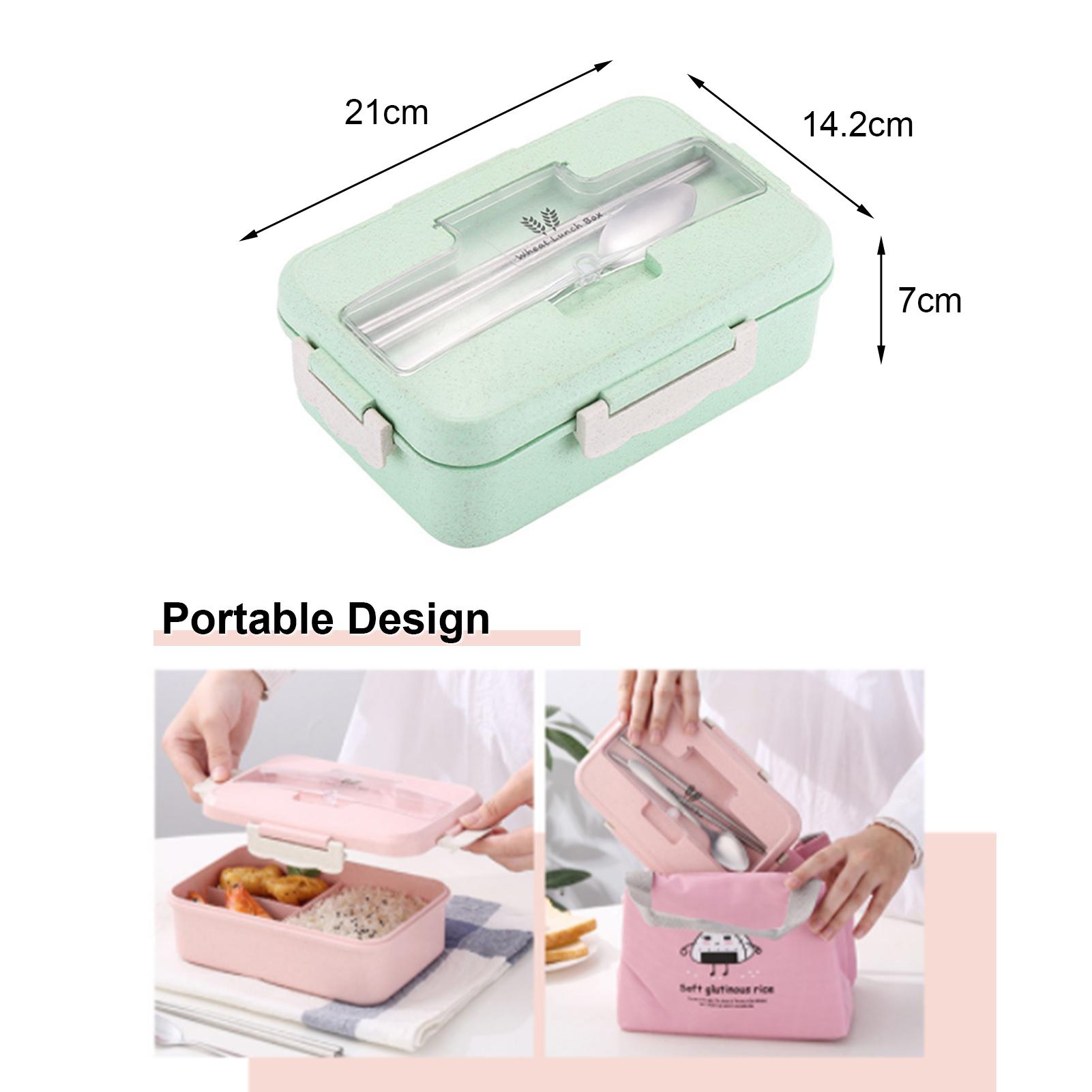 Hộp cơm trưa di động thép 304 không gỉ có thể bỏ lò vi sóng với các tầng kèm thìa & đũa