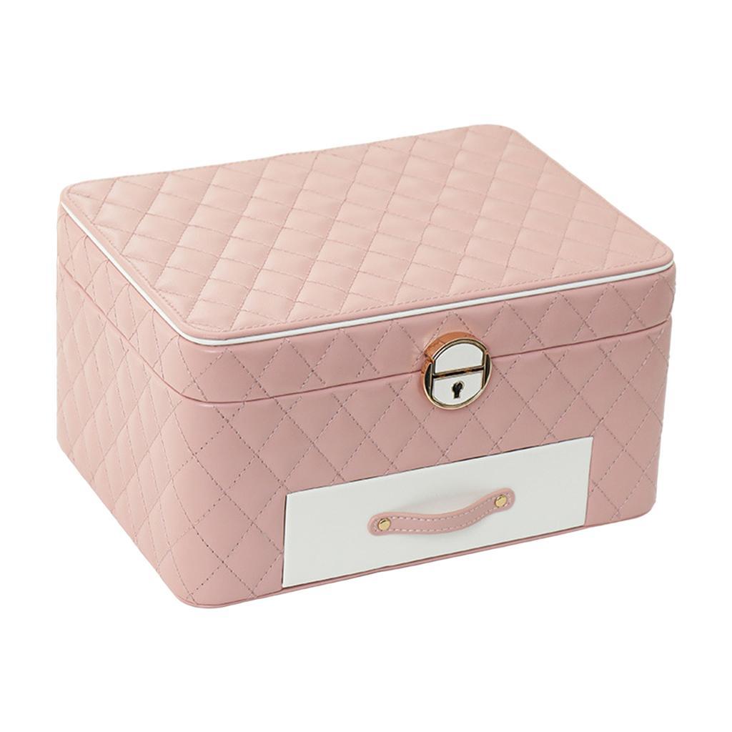 Three-Layer Jewelry Organizer PU Leather Gifts for Christmas Rings Women