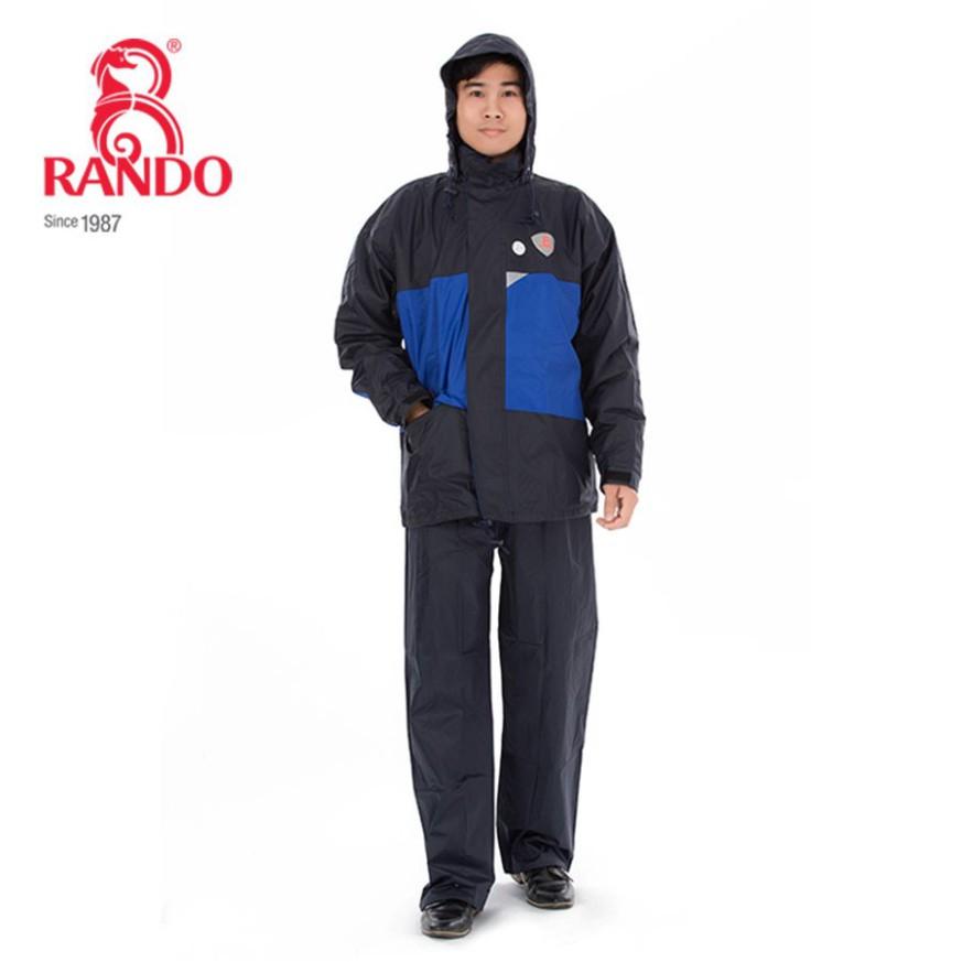 Áo Mưa RANDO 2 Lớp Chính Hãng Bộ Thời Trang Vải Dù Cao Cấp Dành Cho Đi Phượt Không Thấm Nước RB8 GIÁ SỈ