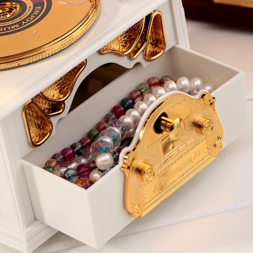 Hộp đựng trang sức kiêm hộp nghe nhạc hình hoa loa kèn phong cách cổ điển sang trọng 22.5x13x11cm, chọn màu theo ý- Hộp nhạc máy hát cổ điển - hoài cổ một thời+ Qùa tặng kèm