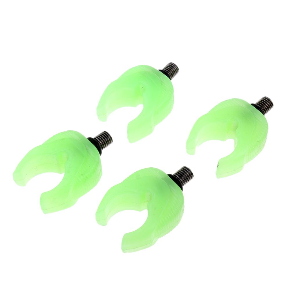 4pcs Fluorescent Fishing Rod Rest Butt Rest Head Luminous Gripper Grips L