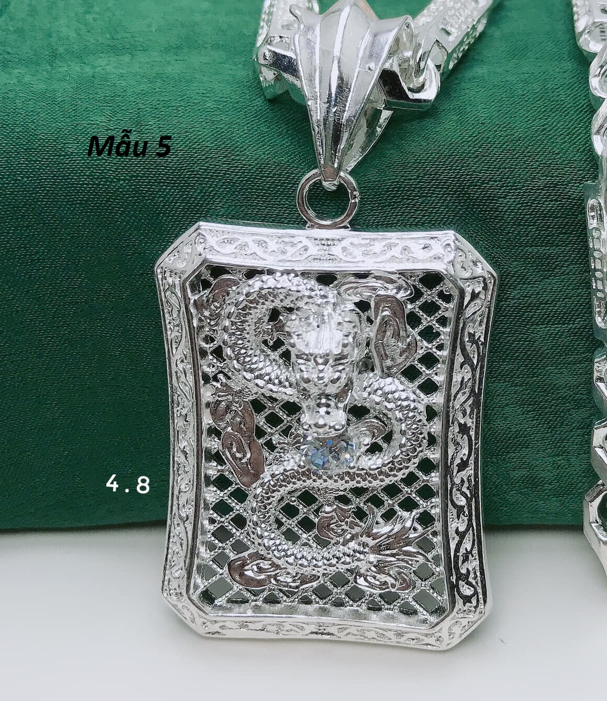 Mặt dây chuyền bạc cao cấp hình rồng MS69