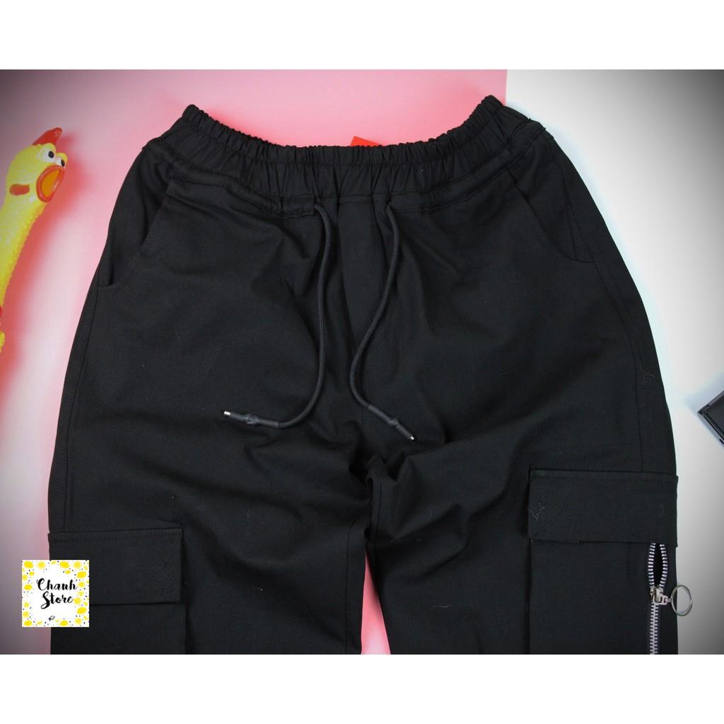 Quần Jogger Kaki Nam Chất mix zip