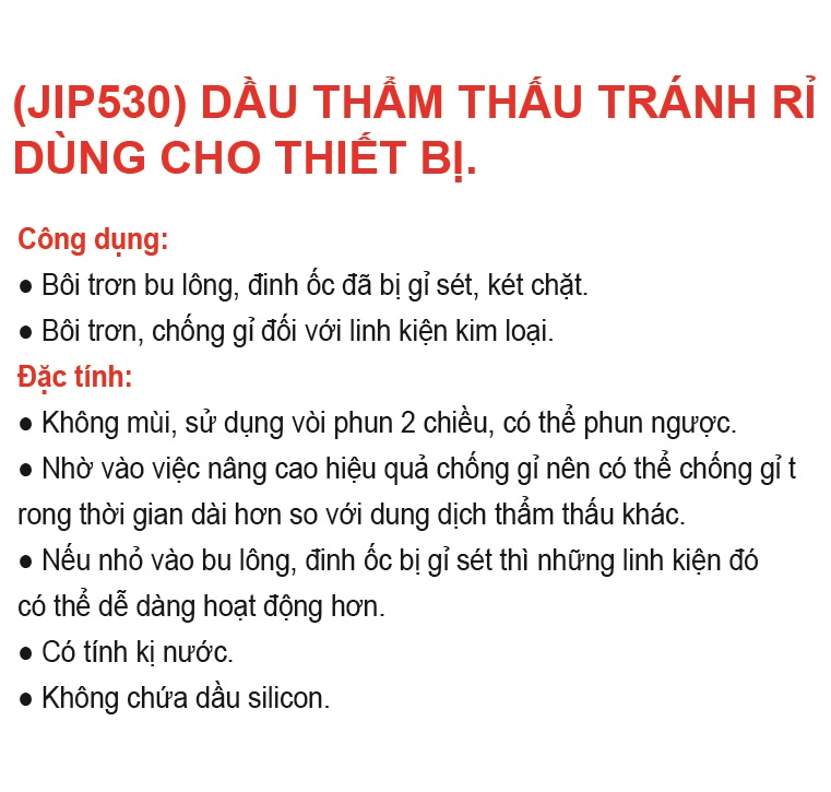 Dung dịch tẩy và chống rỉ sét JIP530- PN55 cho khuôn, máy móc ICHINEN Nhật Bản