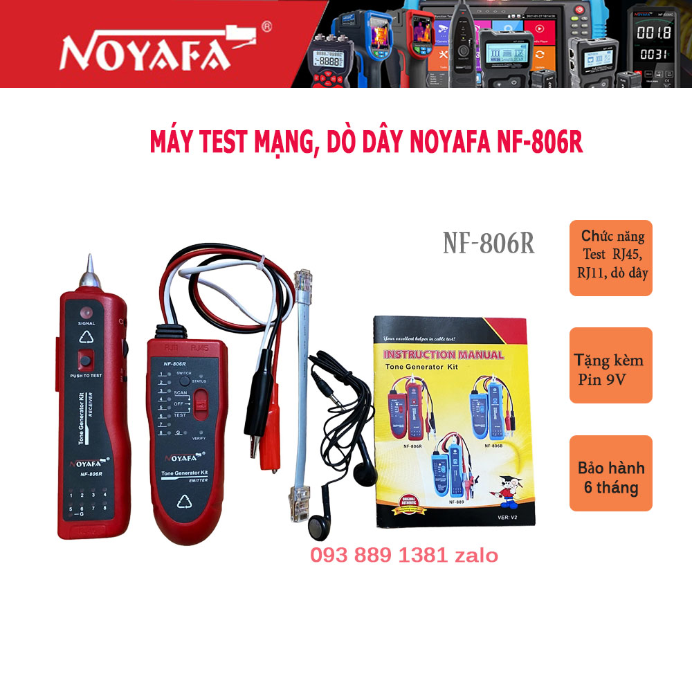 Máy test, dò dây mạng Noyafa NF-806R - Nhập khẩu chính hãng