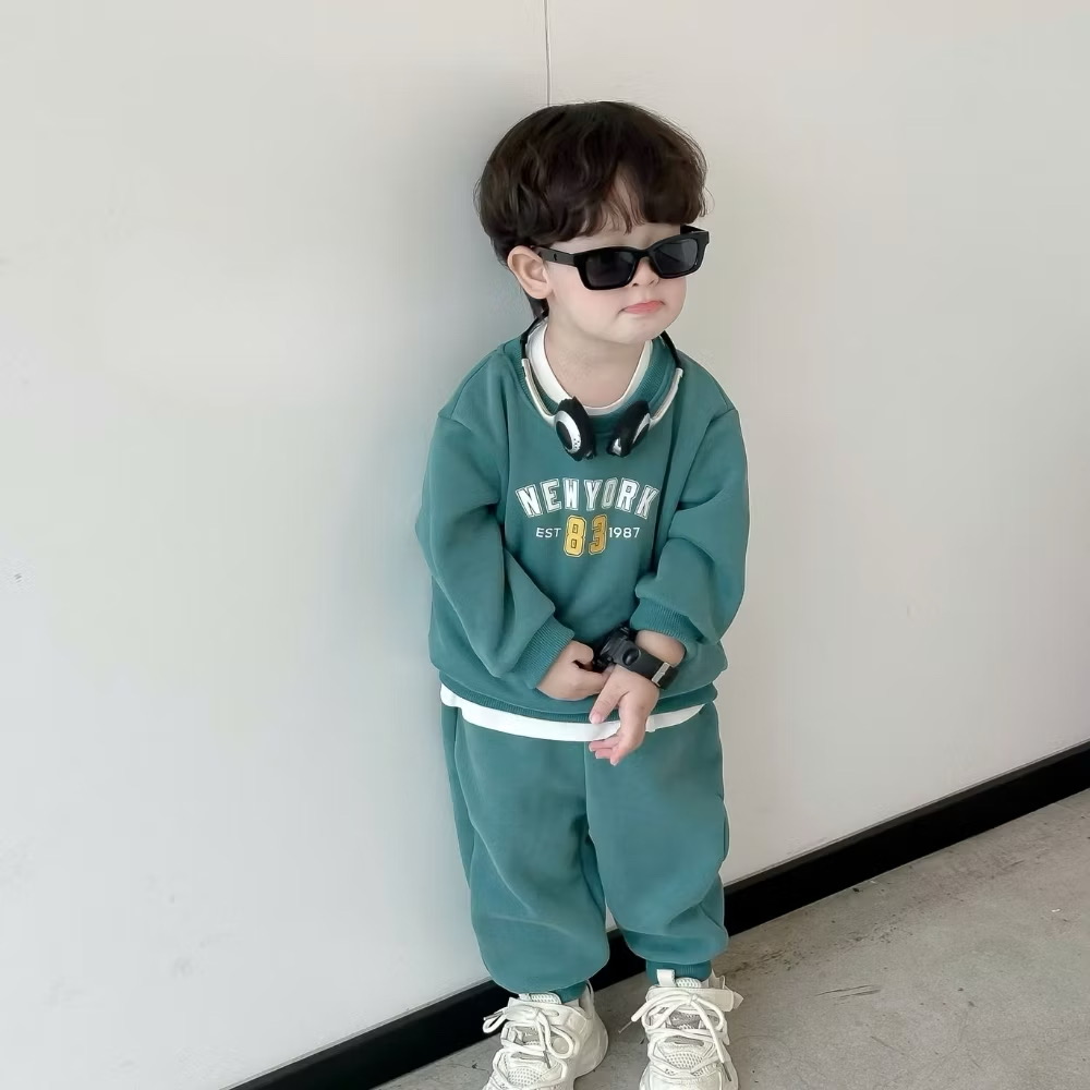 Set Bộ Áo Nỉ Dài Tay Quần NewYork Từ 1-8 TuổI Dành Cho Bé Trai