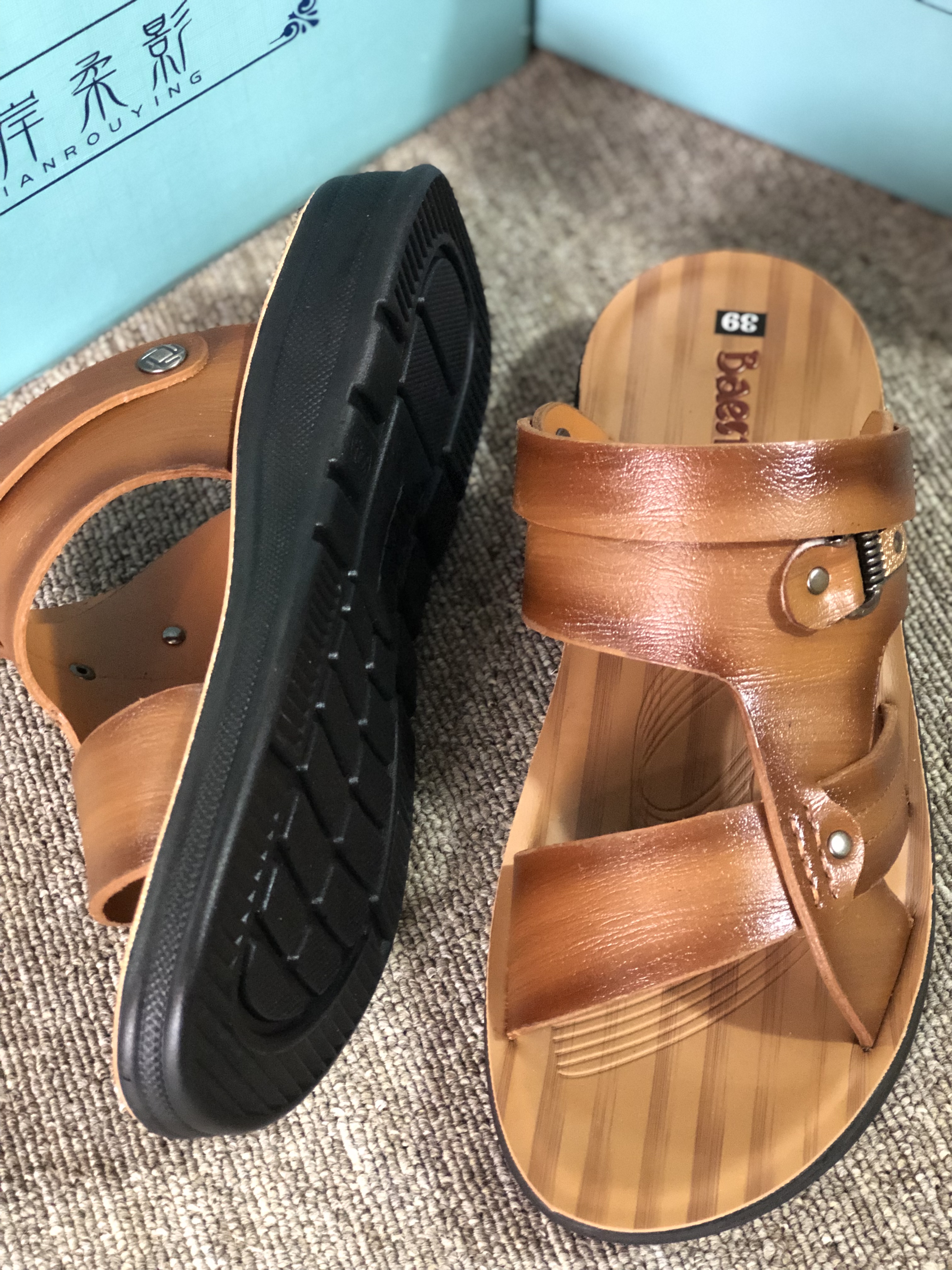 GIÀY SANDALS DA NAM  ĐẾ ĐÚC CAO CẤP