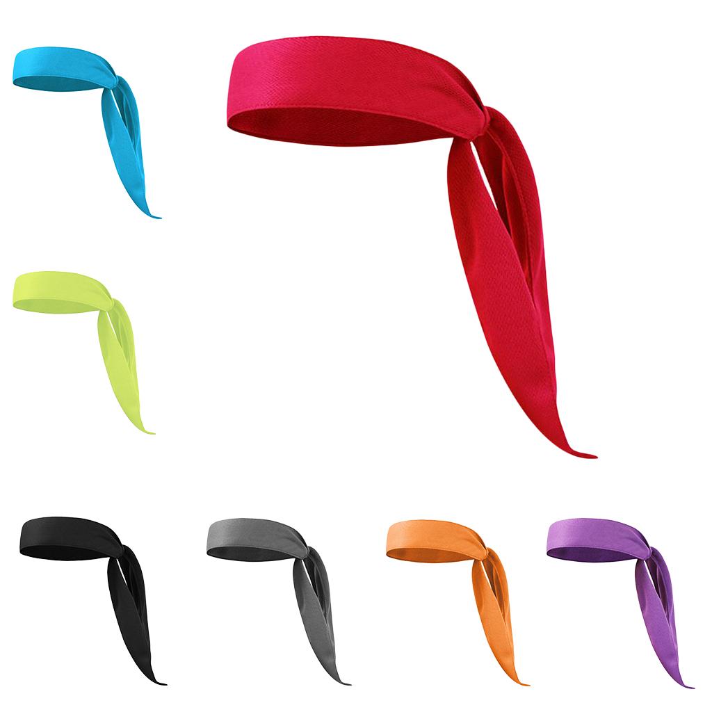 Men Women Sports Headband Tennis Running Fitness Sweatband Hairband red