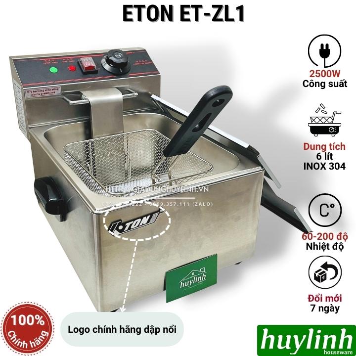 Bếp chiên nhúng đơn ngập dầu ETON ET-ZL1 - Dung tích 6 lít - Inox 304 - Hàng Nhập Khẩu - Hàng cao cấp