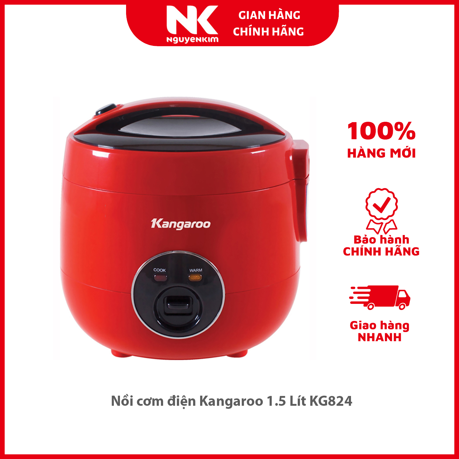 Nồi cơm điện Kangaroo 1.5 Lít KG824 - Hàng chính hãng