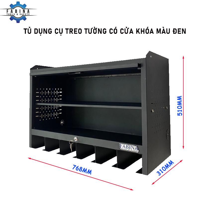 Tủ dụng cụ treo tường có cửa khoá màu đen FABINA