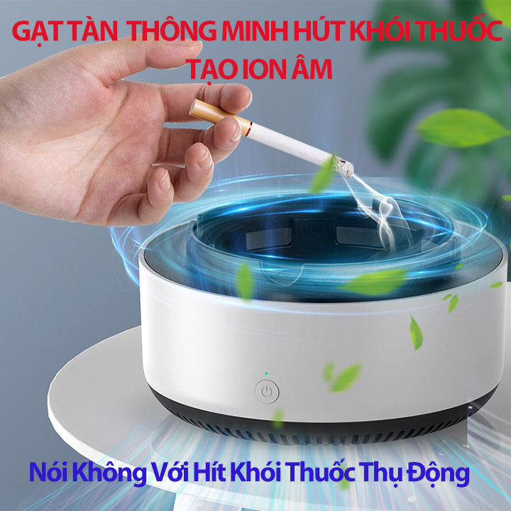 Gạt Tàn Hút Khói Thuốc Thông Minh Tạo Ion Âm Lọc Không Khí Hút Khói Tự Động Kiểu Dáng Sang Trọng Tặng Kèm Vòng Thơm Phòng