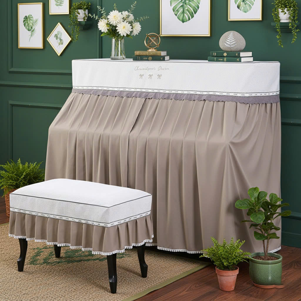 Khăn phủ đàn piano phong cách Hàn quốc hiện đại sang trọng phủ kín toàn bộ đàn chống bụi chống xước - Hàng chính hãng