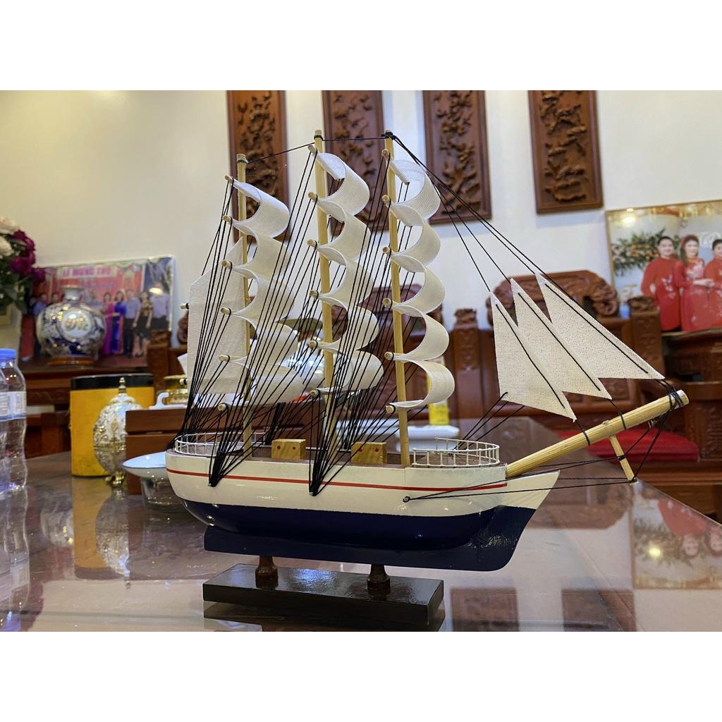 Mô hình thuyền phong thủy - Thuyền gỗ Le Blem dài 28cm -35cm - Buồm vải trắng -
