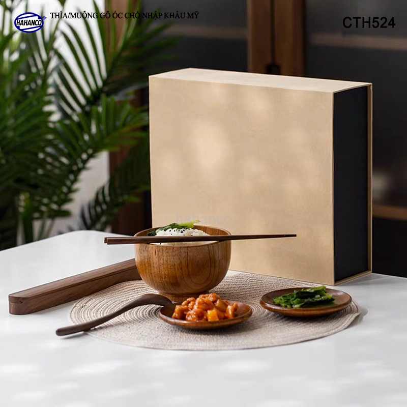 Thìa/Muỗng ăn súp gỗ Óc Chó CTH524 - Phụ kiện thìa gỗ vừa sử dụng chụp ảnh hoặc decor trang trí cho nhà hàng, món ăn