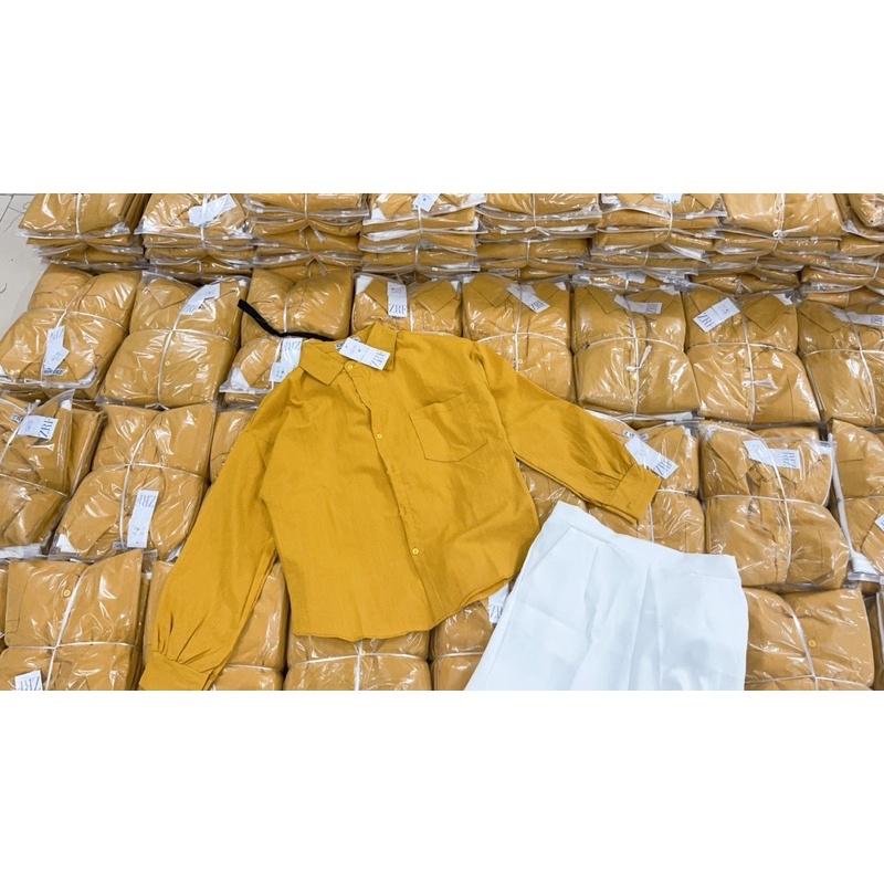 BỘ ĐŨI QUẦN TRẮNG ÁO VÀNG CHO NỮ